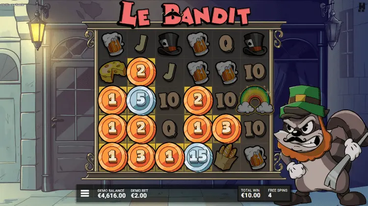 le bandit slot during bonus game
